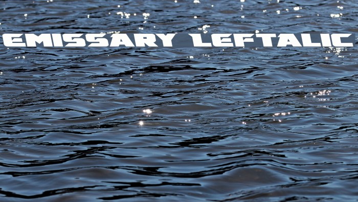 Emissary Leftalic Font examples