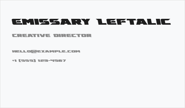 Emissary Leftalic Business Card