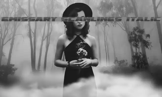 Emissary Scanlines Italic Font examples