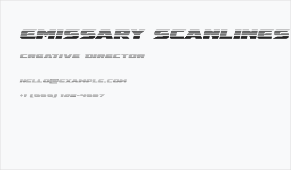 Emissary Scanlines Italic Business Card