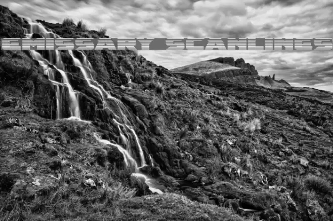 Emissary Scanlines Font examples