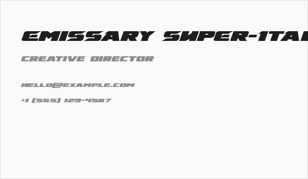 Emissary Super-Italic Business Card