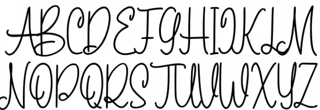 Emitensy Script Font Regular Caratteri MAIUSCOLE
