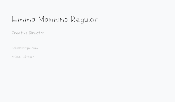 Emma Mannino Regular Business Card