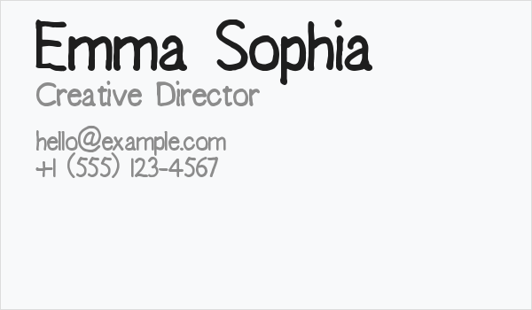 Emma Sophia Business Card