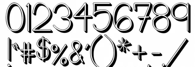 Emmy 3D Font OTHER CHARS