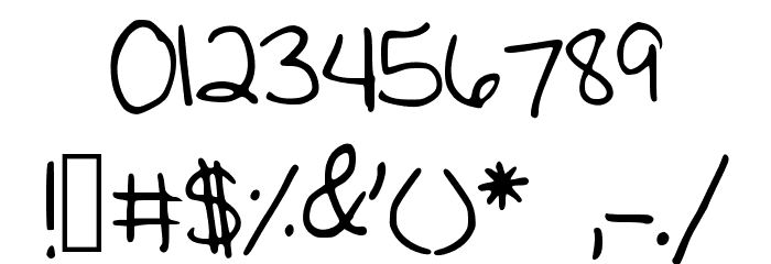 EmmysHandwriting Font OTHER CHARS