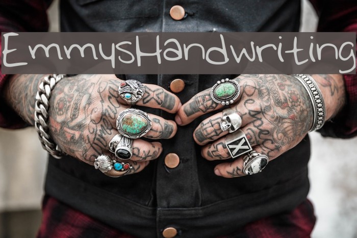 EmmysHandwriting Font examples