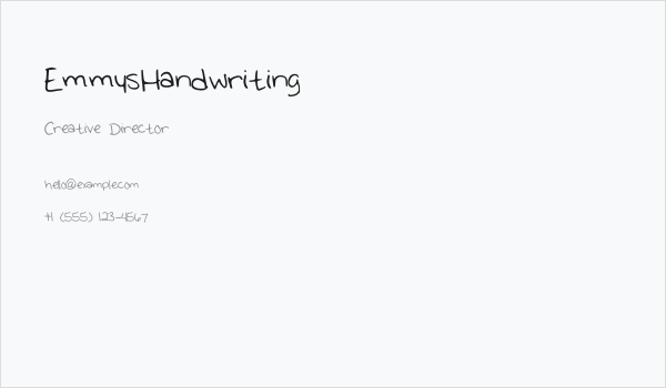 EmmysHandwriting Business Card
