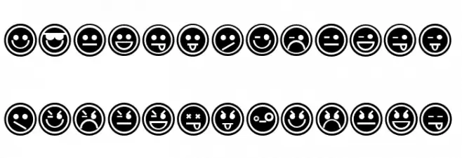 Emoticons Outline Schriftart Groß