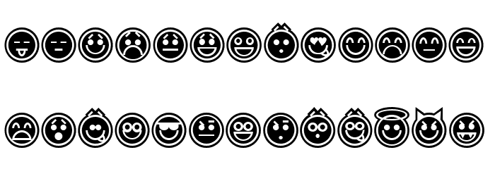 Emoticons Outline Caratteri MINUSCOLO