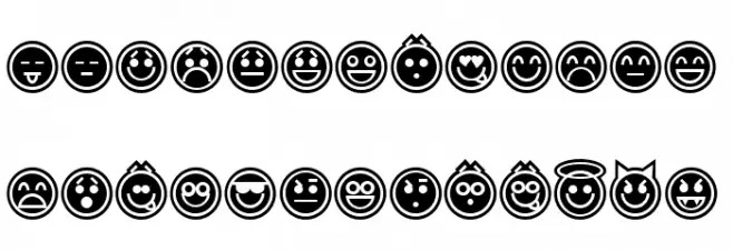 Emoticons Outline Font LOWERCASE