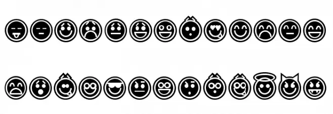 Emoticons Outline Caratteri MINUSCOLO