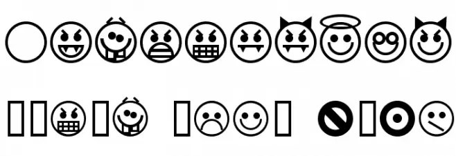 Emoticons Font OTHER CHARS