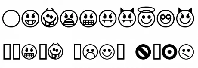 Emoticons Font OTHER CHARS
