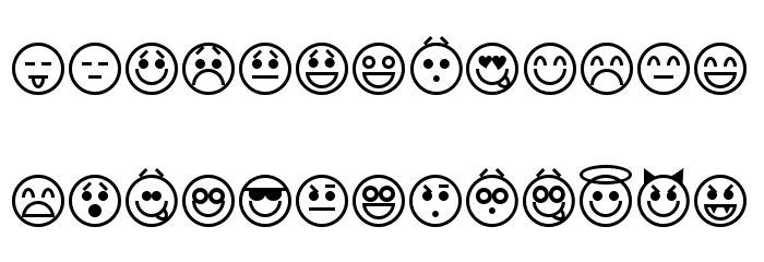 Emoticons Font LOWERCASE