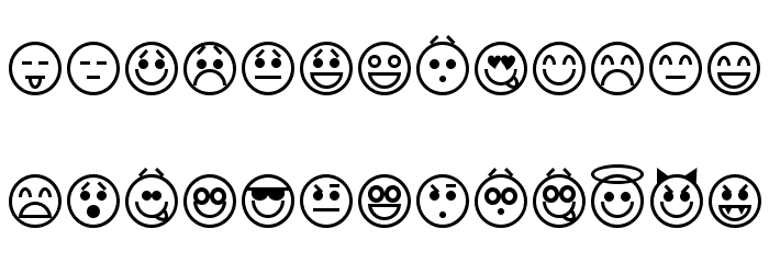 Emoticons Font LOWERCASE