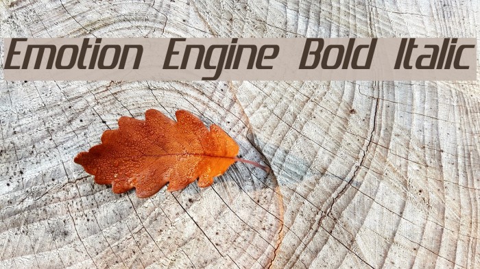 Emotion Engine Bold Italic Font examples