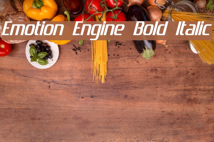 Emotion Engine Bold Italic Font examples