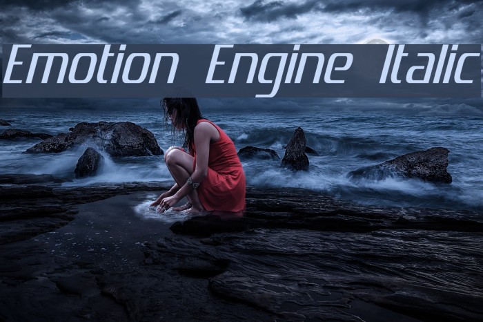 Emotion Engine Italic Font examples