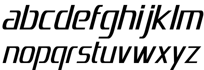 Emotion Engine Italic Font LOWERCASE