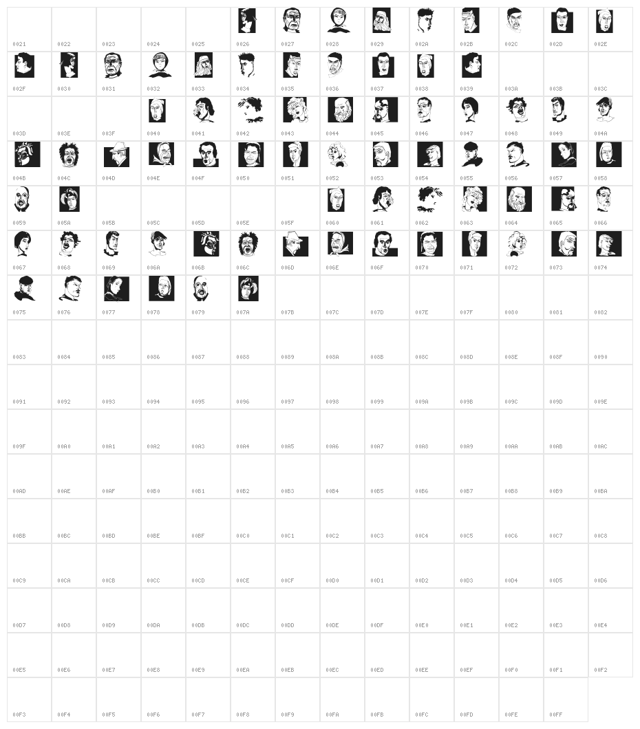 EmotionDrawings Character Map