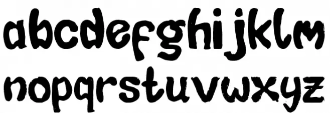Emoubee Regular Schriftart Kleinbuchstaben