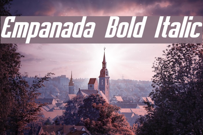 Empanada Bold Italic Font examples