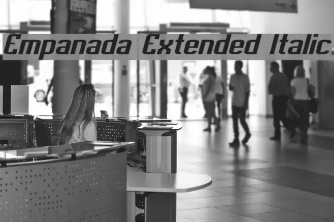 Empanada Extended Italic Font examples