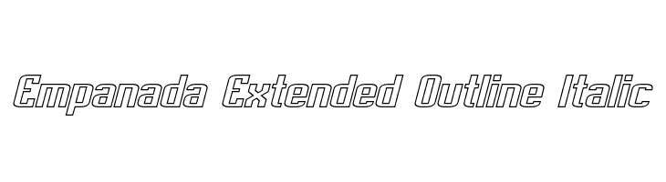 Empanada Extended Outline Italic Font