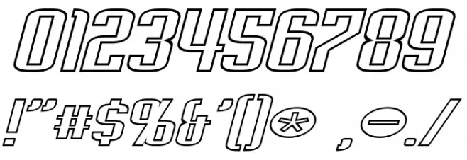 Empanada Extended Outline Italic Font OTHER CHARS