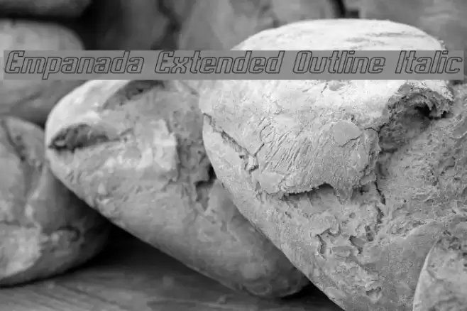 Empanada Extended Outline Italic Font examples