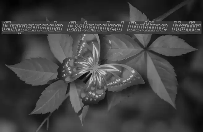 Empanada Extended Outline Italic Font examples
