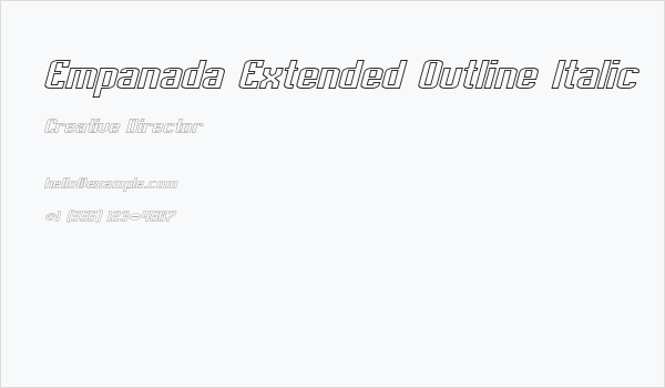 Empanada Extended Outline Italic Business Card