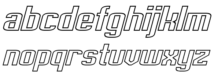 Empanada Extended Outline Italic Font LOWERCASE