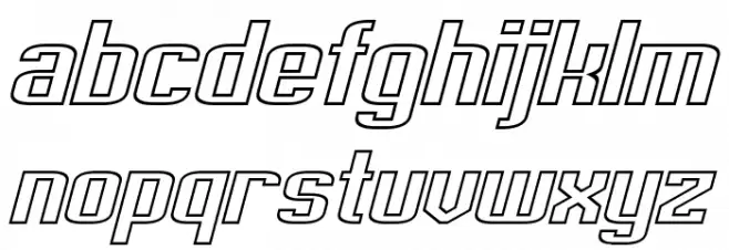 Empanada Extended Outline Italic Caratteri MINUSCOLO