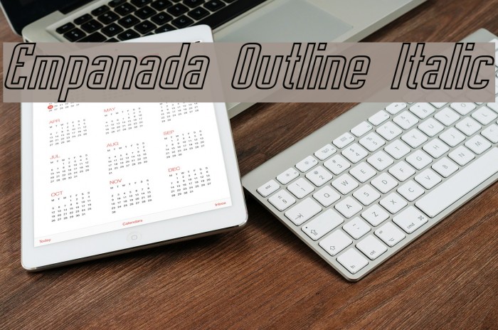 Empanada Outline Italic Font examples