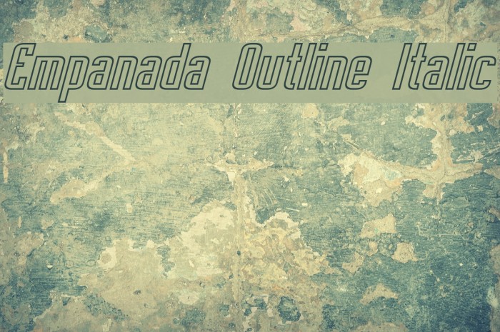 Empanada Outline Italic Font examples