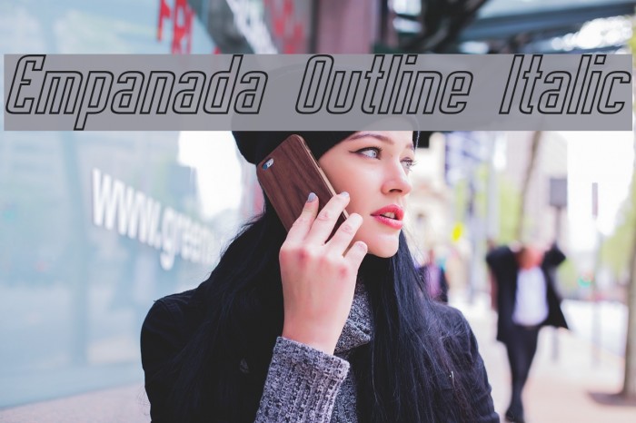 Empanada Outline Italic Font examples