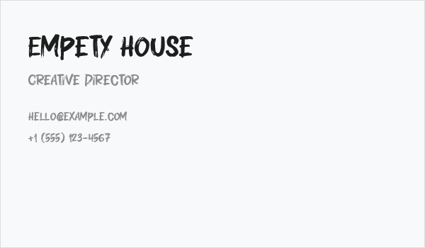 Empety House Business Card