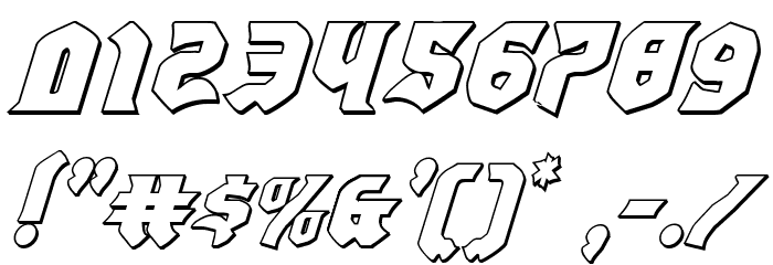 Empire Crown 3D Italic Font OTHER CHARS