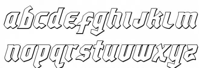 Empire Crown 3D Italic Caratteri MAIUSCOLE
