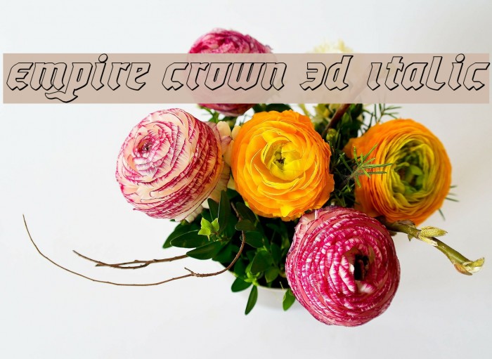 Empire Crown 3D Italic Font examples