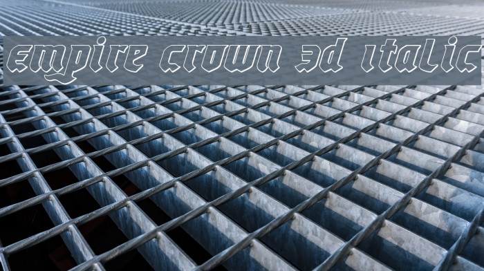 Empire Crown 3D Italic Font examples