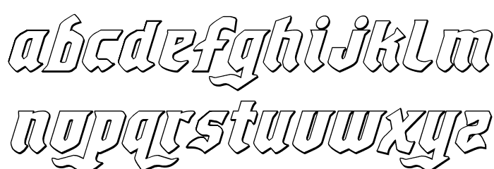 Empire Crown 3D Italic Font LOWERCASE