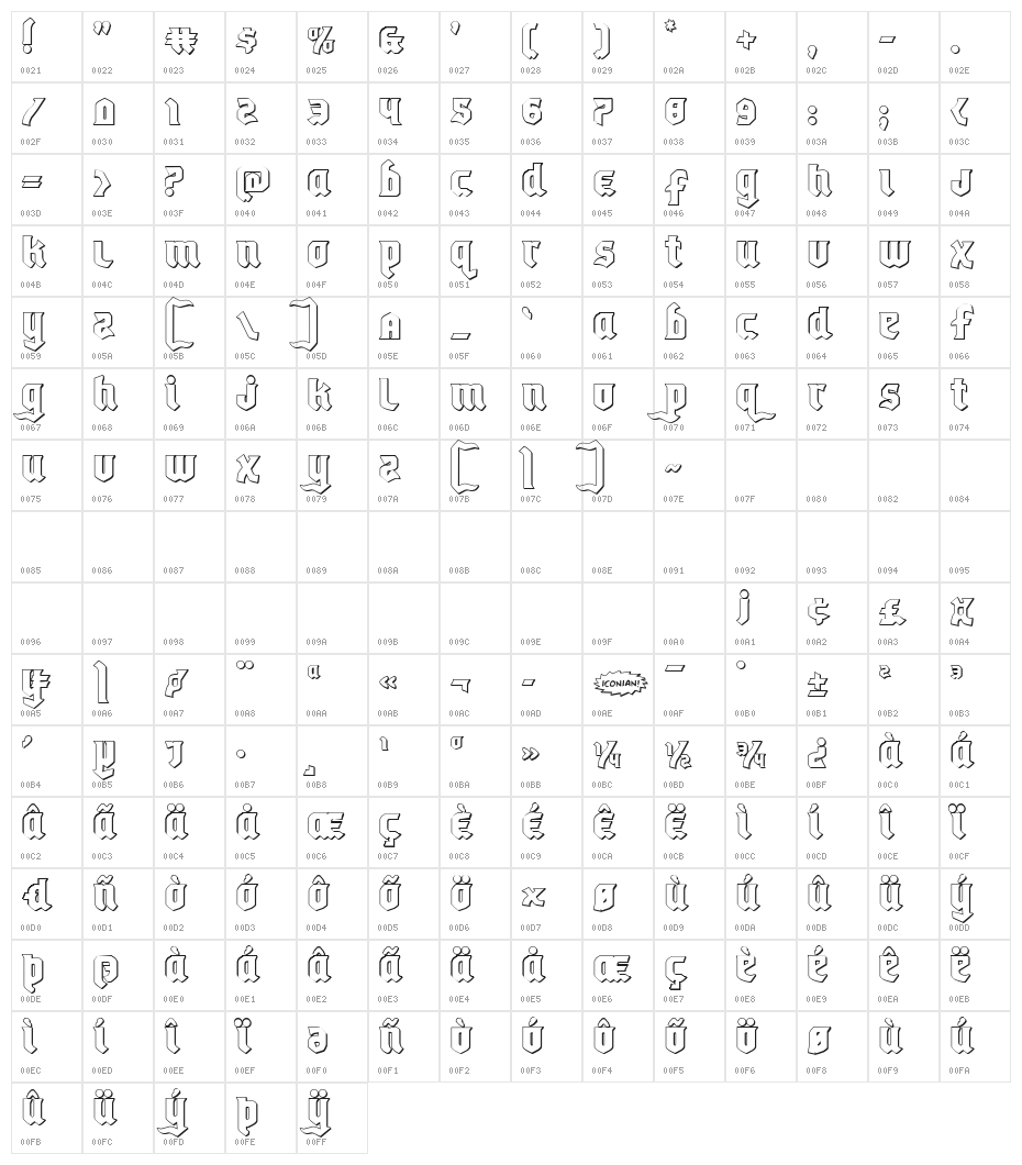 Empire Crown 3D Regular Character Map