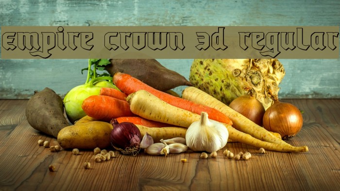 Empire Crown 3D Regular Font examples