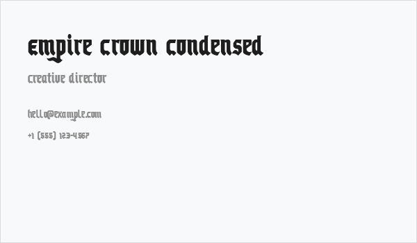 Empire Crown Condensed Business Card