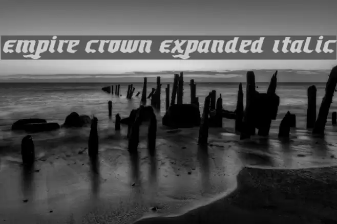 Empire Crown Expanded Italic Font examples