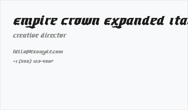 Empire Crown Expanded Italic Business Card